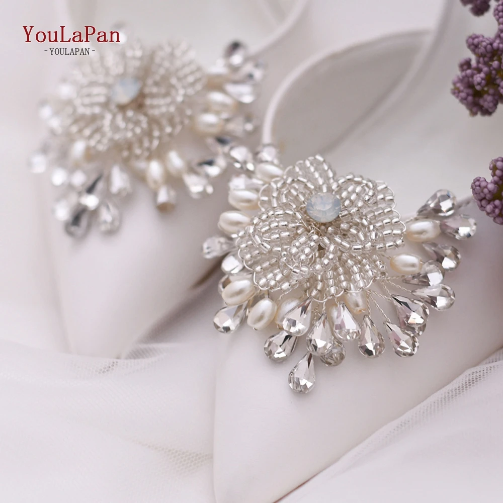 TOPQUEEN X12 Beautifully Beaded Crystal Shoe Buckle 2pcs Women Shoe Clip  Designed For Women's Wedding Shoes Handmade Shoe Clip