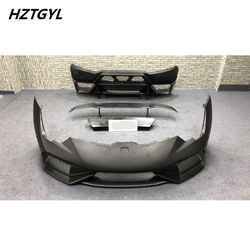 V Style FRP Front Rear Bumper SpoilerCar Body Kit For Lamborghini Huracan LP580 Change to LP610 2014-2019