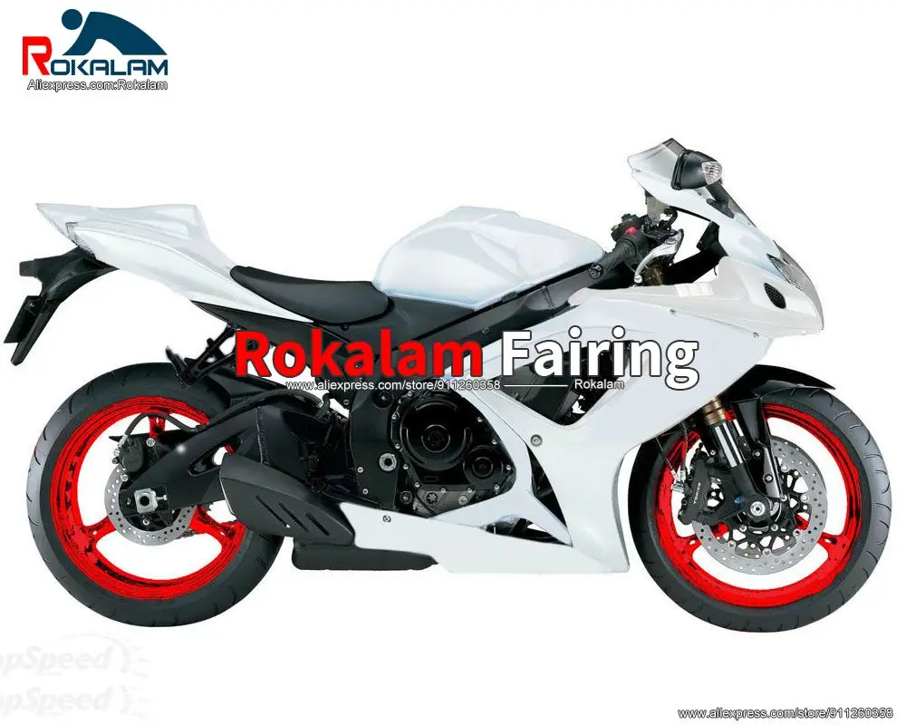 

Кузов для Suzuki GSXR600 GSXR750 K6 2006 2007 GSXR600/750 06 07, белый комплект обтекателей для вторичного рынка мотоцикла (литье под давлением)