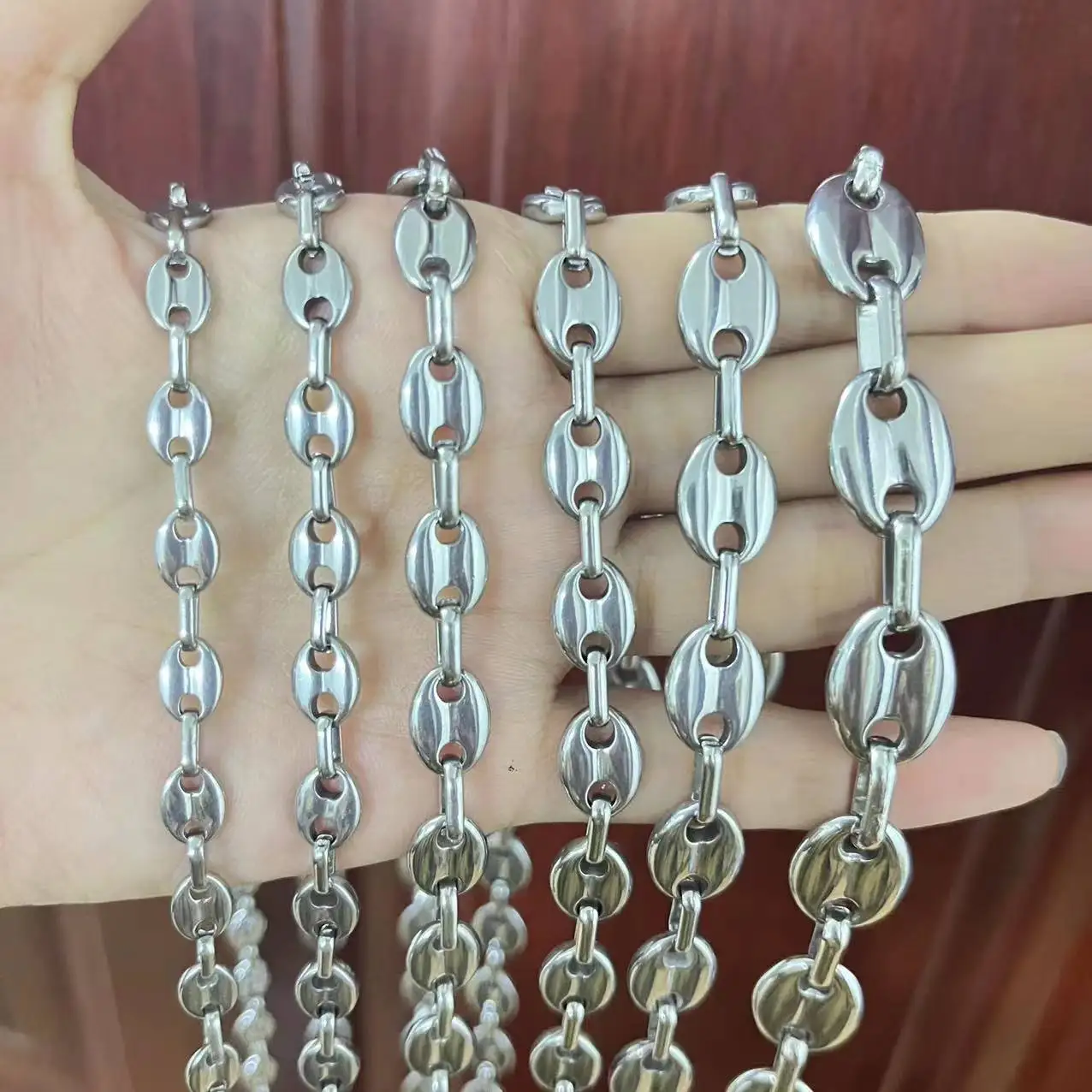 100% Stainless Steel Coffee Bean Bracelets Necklaces For Men Women  Jewelry Never Change Color Chains Gifts