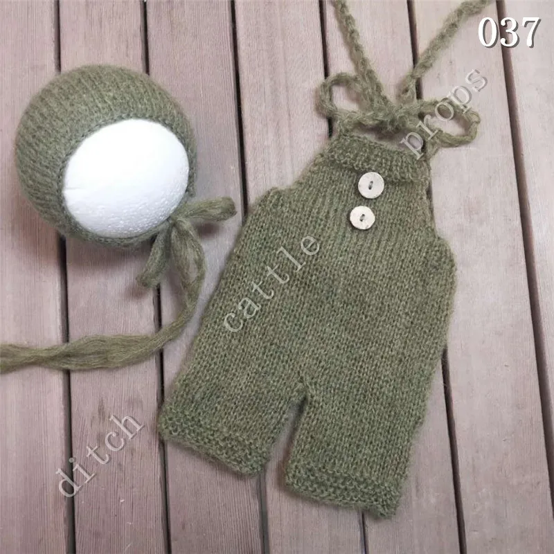 Newborn MohairSet Knit Baby Bonnet & Pants Newborn Photography Props Background