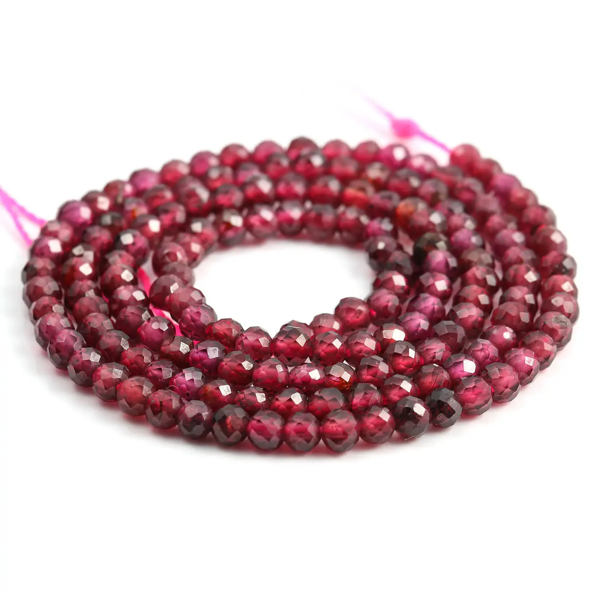 1strand Round Shape Garnet Faceted Beads Natural Stone Beads Making for Jewelry DIY Bracelet Necklace Size 2/3/4/5 mm