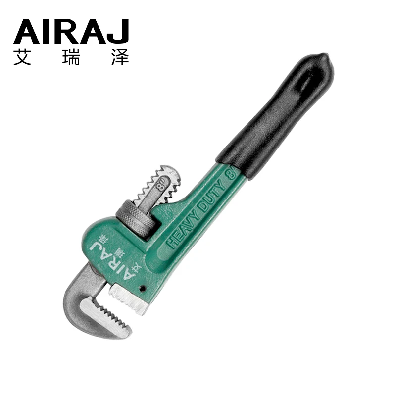 AIRAJ Pipe Wrench Heat Treated Plumbing Wrench W/Soft Grip Adjustable Jaws 8/10/12/14