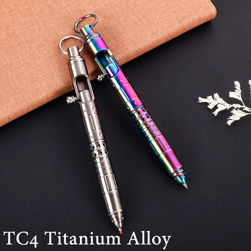 

High Quality Self-Defense Titanium Tactical Pen Bolt Switch For Glass Breaker Writing Pen Outdoor Survival EDC Tool Funny Gift