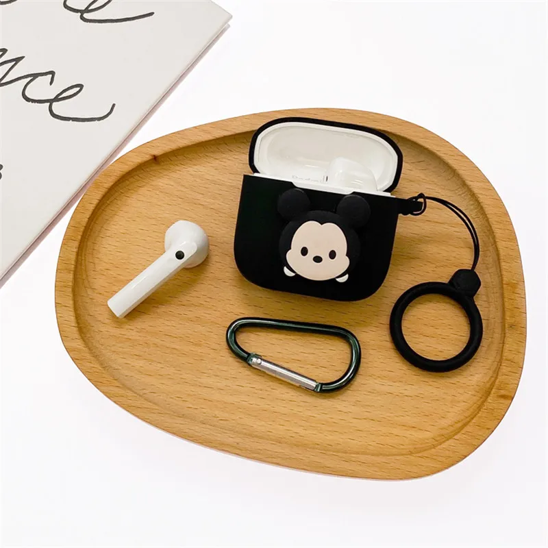 الكرتون ديزني سماعة حافظة لهاتف شاومي Redmi براعم 3 سيليكون اللاسلكية بلوتوث سماعة الغطاء الواقي مع هوك