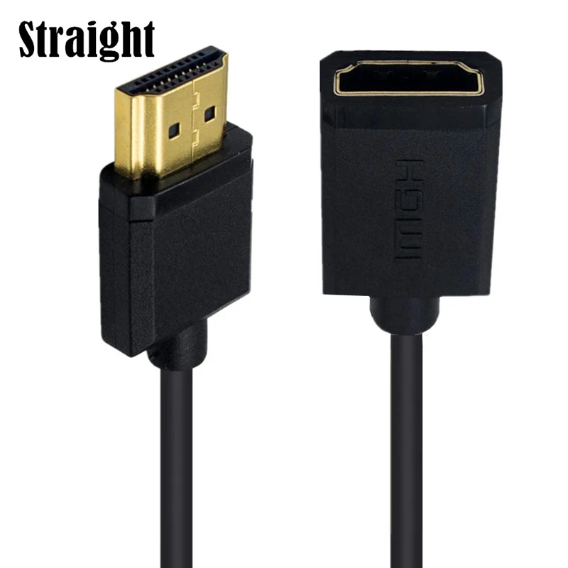 OD3.2 Super Soft Up Down Angled HDMI-Compatible Male To Female HDTV 2.0V 4k Hd Light-weight Portable SLR Camera Short Thin Cable