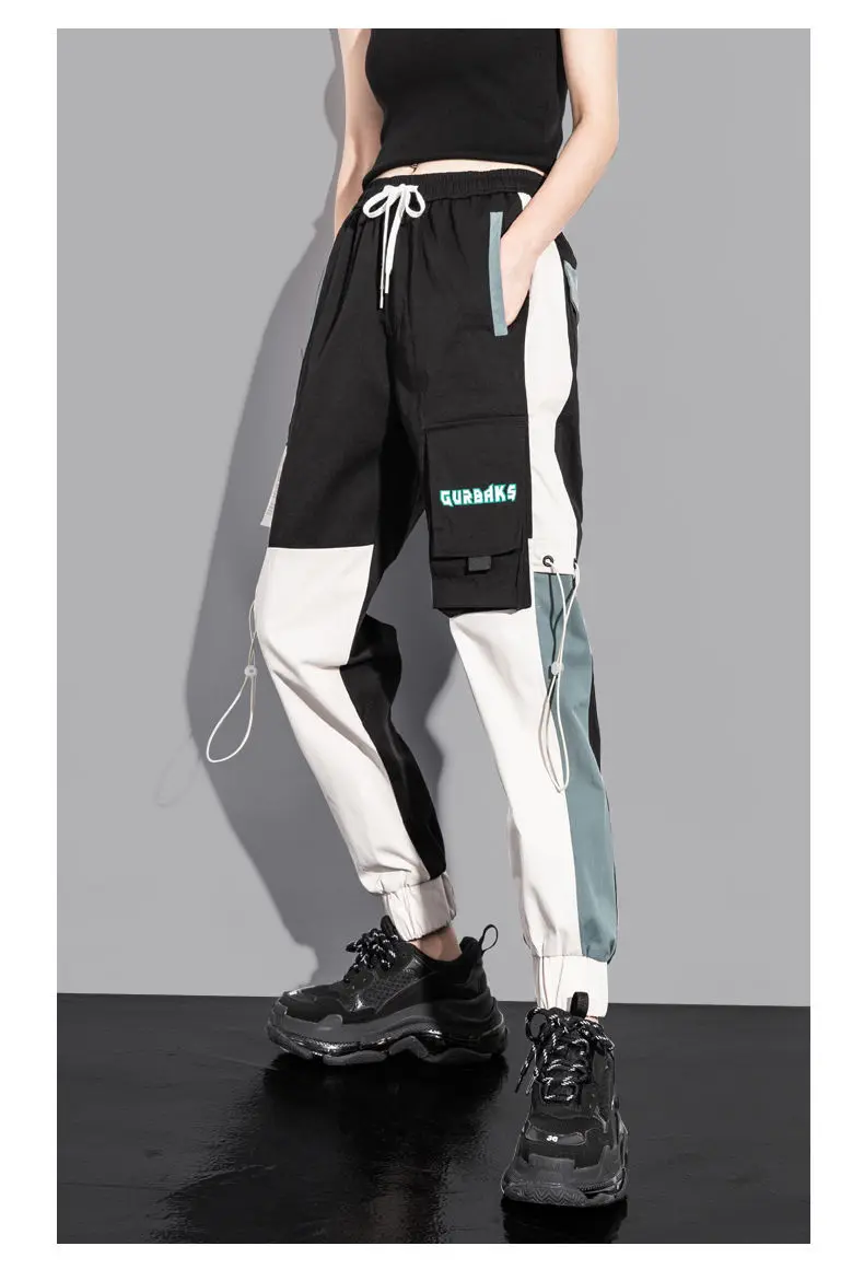 New Big Pockets Cargo Pants Women Ankle-length High Waist Drawstring Loose Streetwear Hip Hop Versatile Joggers Trousers Female