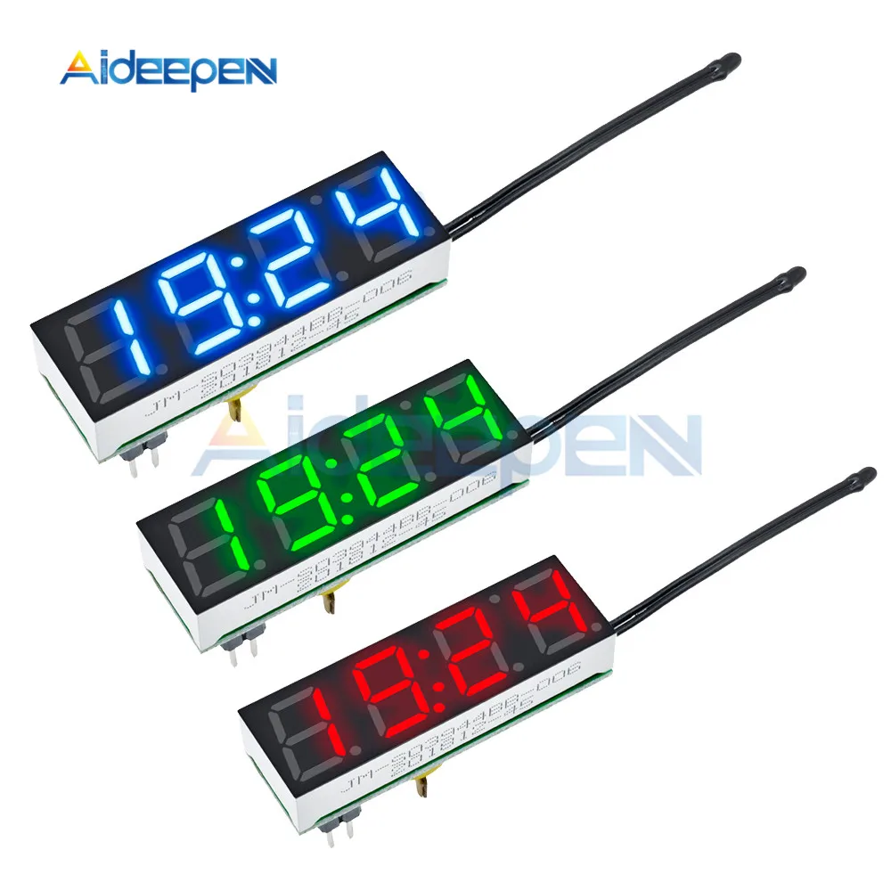 Red Blue Green 3 In 1 LED DS3231 DS3231SN Digital Clock Temperature Voltage Module Time Thermometer Voltmeter Board DC 5V-30V