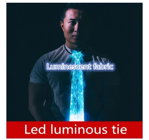 

Free shipping 50pes/lot New LED fashion creative luminous tie Father's exclusive fiber optic tie Cool gifts on father's Day