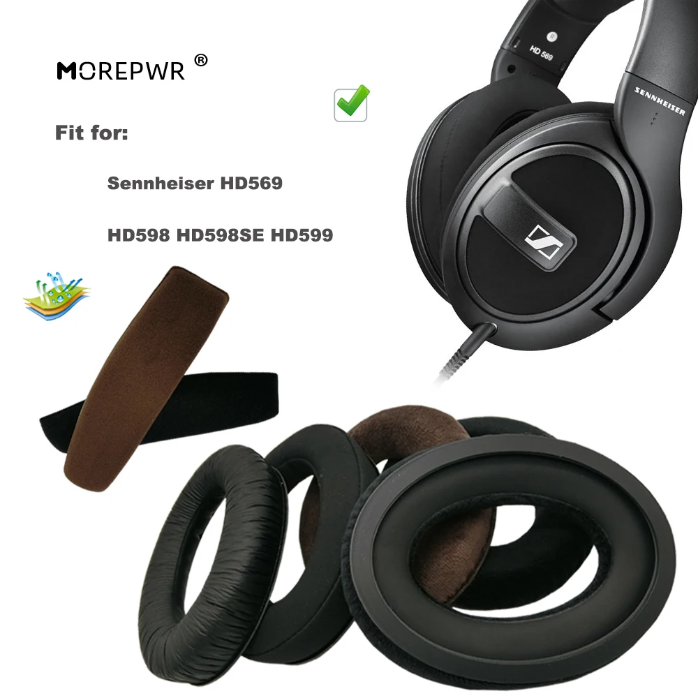 Ersatz Ohr Pads für Sennheiser HD569 HD598 HD598SE HD599 Headset Teile Leder Kissen Samt Ohrenschützer-kopfhörer Hülse Abdeckung