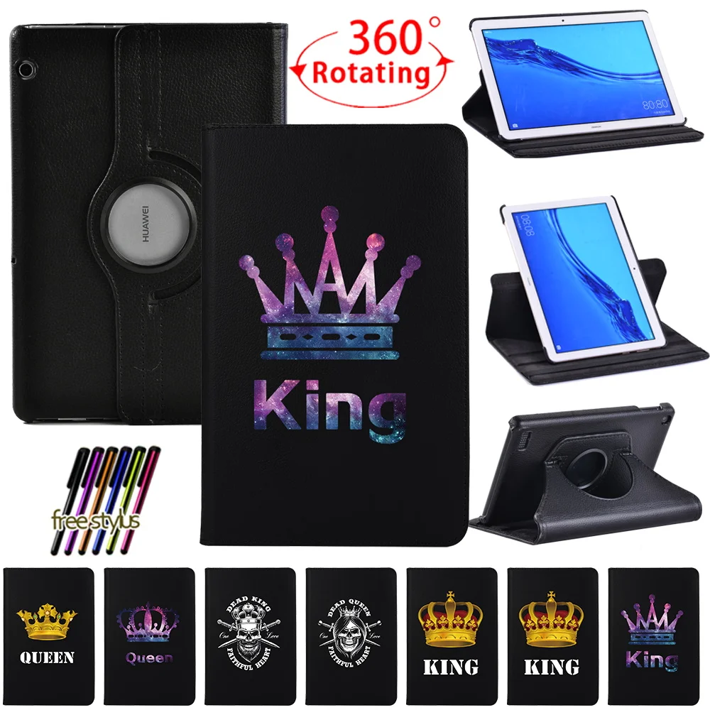 360 Rotating Printed Tablet Case for Huawei MediaPad T5 10 10.1