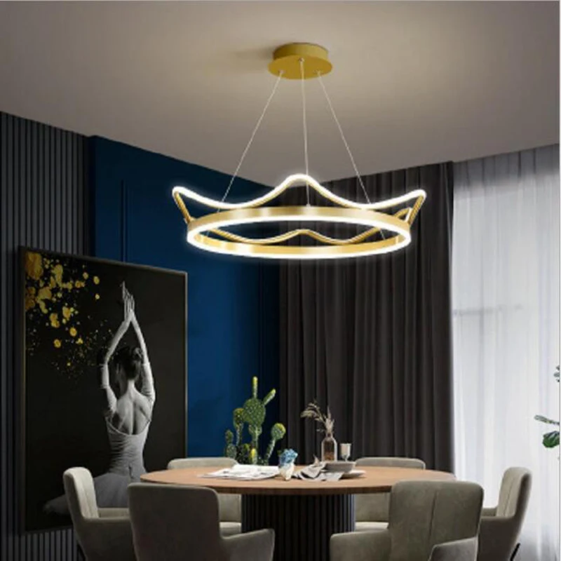 Modern LED Chandeliers New Laser Bedroom Dining Living Room Hanging Liner Special Style Crown Fixtures Lighting Lamps