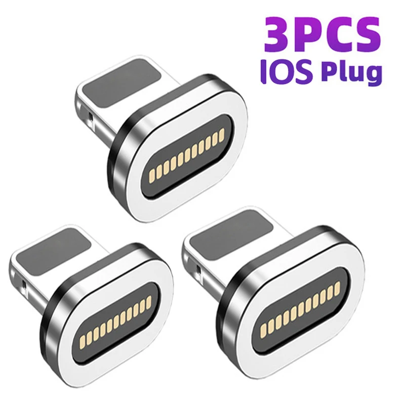 3 Pcs Magnetic Plug 11 Pin Port Fast Charging Cable Plugs Adapter Micro USB Type C Magnet Connector For iphone Xiaomi Samsung