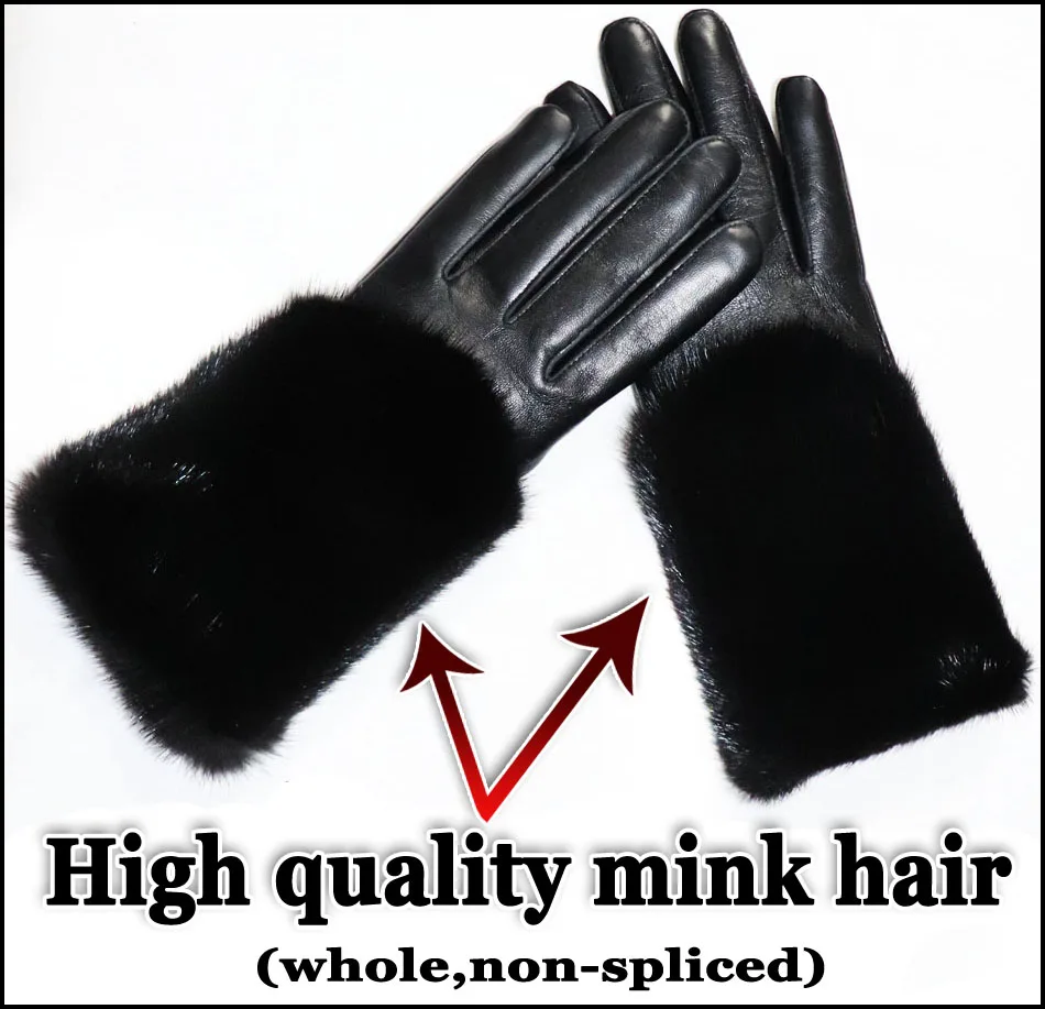 High-end sheepskin mink otter rabbit fur leather gloves winter warm real fur touch screen thin and thick leather gloves new 2024