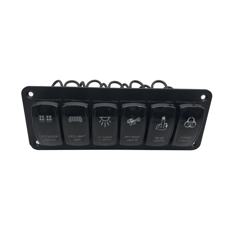 

LED Rocker Switch Panel With Digital Voltmeter Dual USB Port 12V Outlet Combination Waterproof Switches For Car Marine Boat