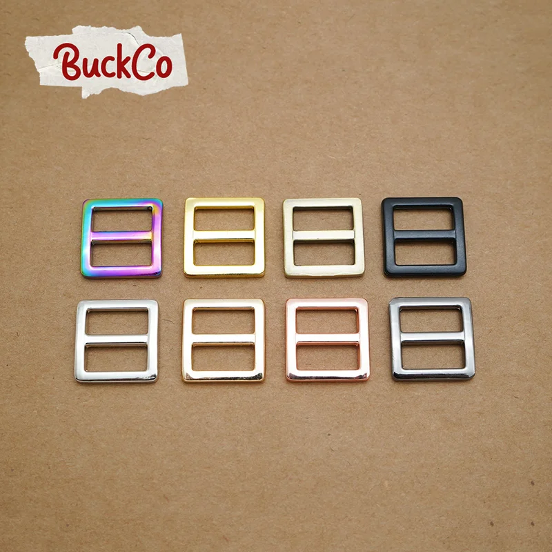 

100pcs/lot 15mm adjustable buckle for DIY bag belt dog cat collar high quality plated metal buckle sewing accessory 8 colours