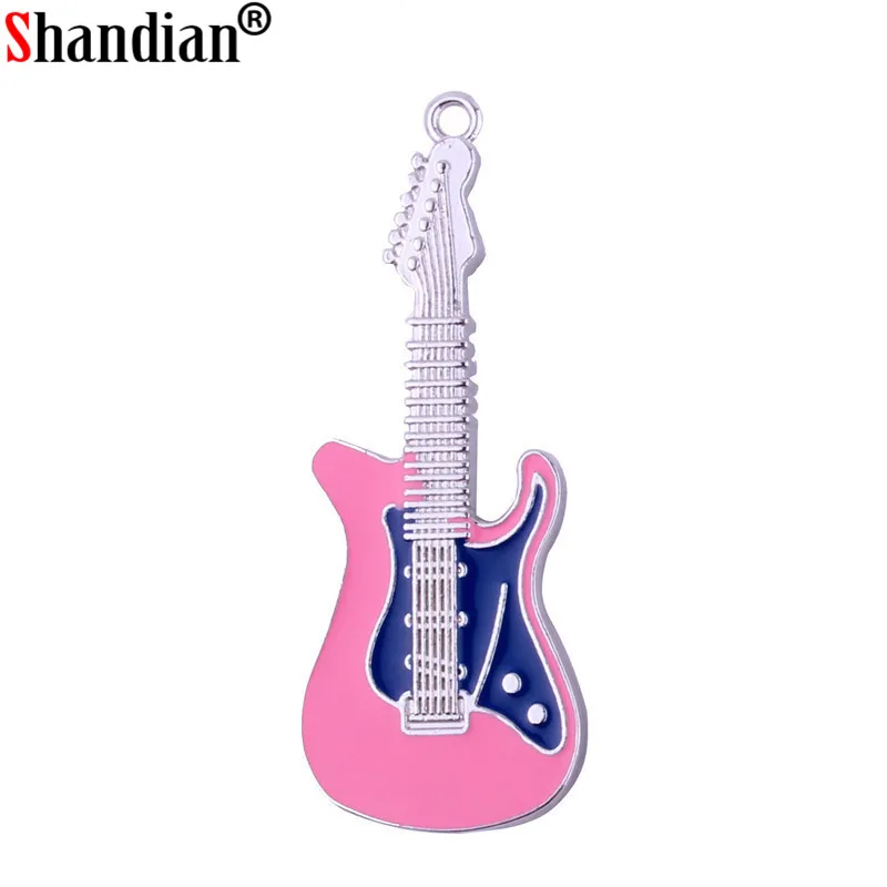 شانديان جديد روك آند رول الغيتار الكهربائي شكل محرك فلاش USB الموسيقى القلم محرك المعادن بندريف 4 جيجابايت 16 جيجابايت 32 جيجابايت 64 جيجابايت ذاكرة عصا