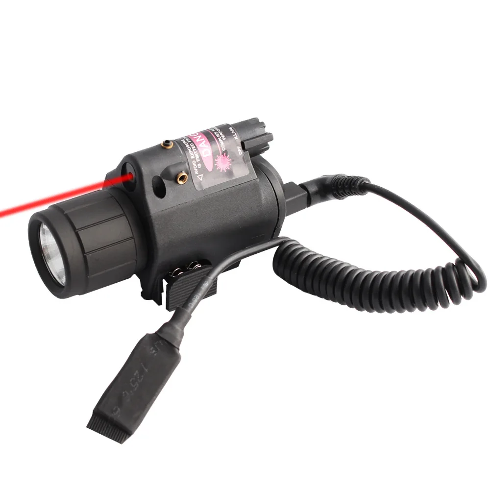 Tactische Red Laser Sight Led Zaklamp Met 20Mm Picatinny Rail Mount Voor Glock 17 19 Rifle