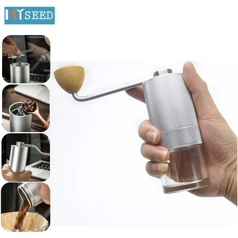 

Mini Professional Coffee Hand Grinder Space Aluminum Body CNC Steel Grinding Core