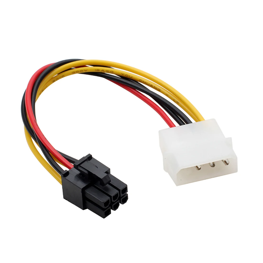 Cabo adaptador de placa de vídeo gráfica, cabo adaptador de 4 pinos a 6 pinos pci-express pcie, 1x18cm de alta qualidade
