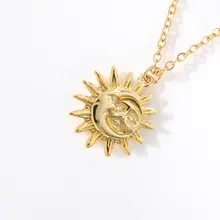 Moon Sun Pendant Necklace Minimalist Jewelry #6