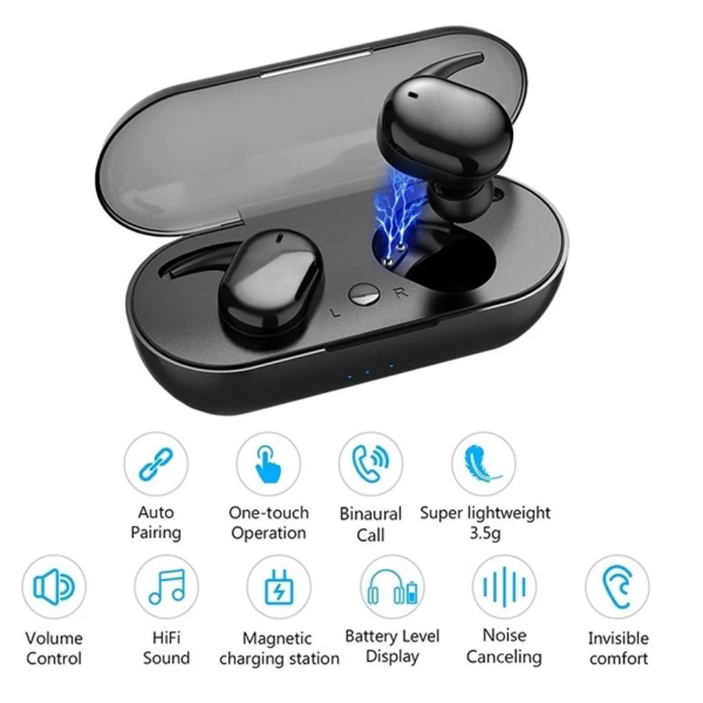 Y30 Bluetooth 5.0 TWS Earphone Earbuds Good Sound Touch Control Waterproof IPX5 Headphones In-Ear Voice Cancel Earpiece Ear Bud