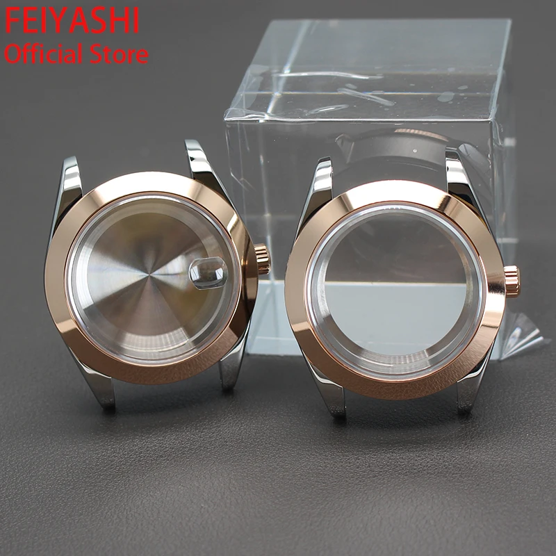 36mm 40mm Case Rose Gold Men's Watch Parts Sapphire Crystal For Air King Datejust nh34 nh35 nh36 Miyota 8215 Movement 28.5 Dial