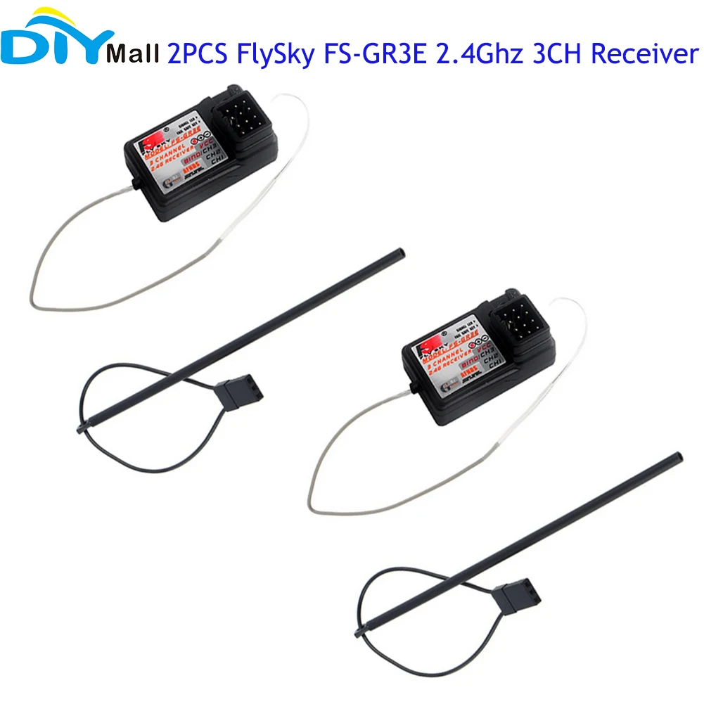 

2PCS Flysky FS-GR3E AFHDS 2.4G 3CH 3 Channel Receiver for RC Car Boat FS-GT2 FS-GT2B FS-GT3B FS-GT3C FZ-IT4S