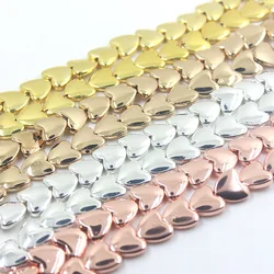 8mm12mm Color-coated Rose Gold Silver Color Hematite Love Heart Shape Loose Spacer Beads for Jewelry Making Bracelet CPHB1040
