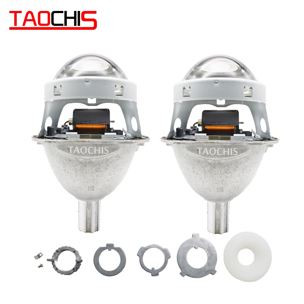 TAOCHIS 3.0Inch Hella H7 Bi-xenon Projector Lens with Lens Shroud Combination for Toyota Land Cruiser Prado120 CarLight Retrofit