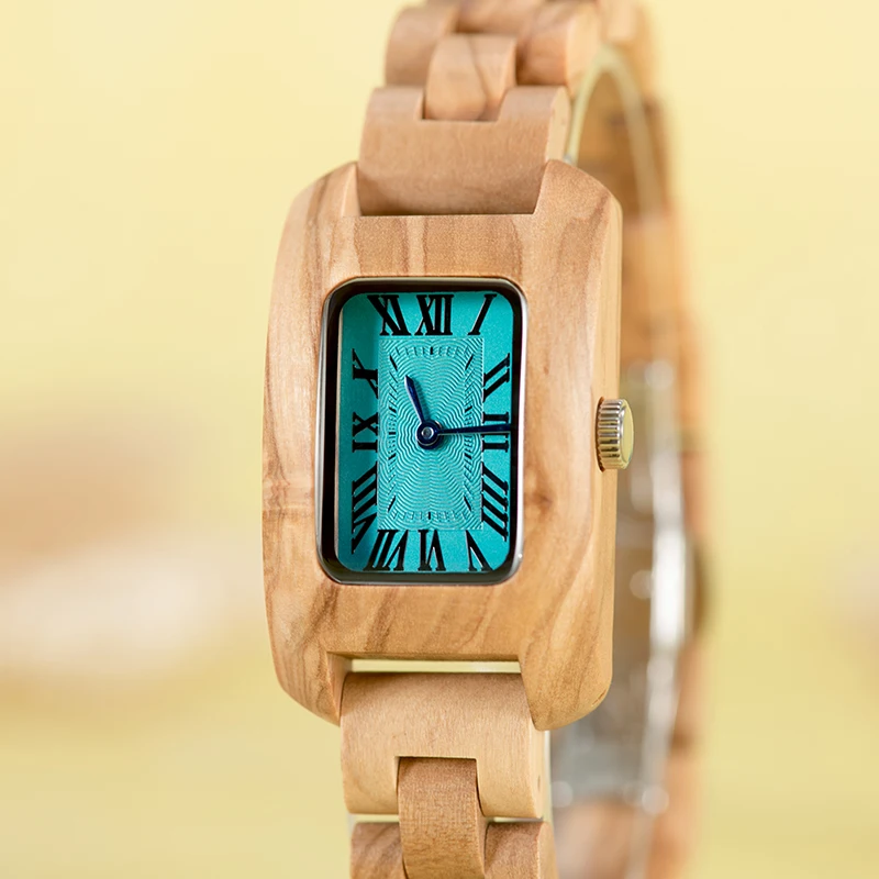 BOBO BIRD Wood Watches for Women Zebra Wood Quartz Ladies Watches Personalized Gift in Wood Box