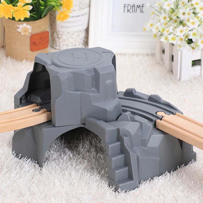 Large Plastic Double Tunnel for Wooden Railway Tracks Train Toy for Kids Toddler Boys Girls- Compatible with all Major Brands