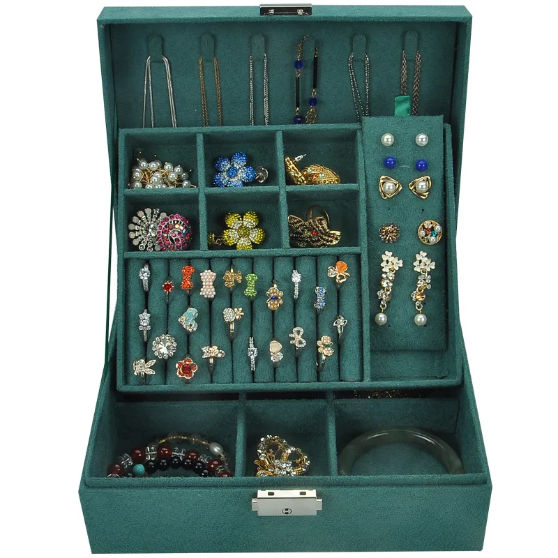 The Latest Vintage Flannel Jewelry Box Retro High Quality Velvet Pendants Storage Casket