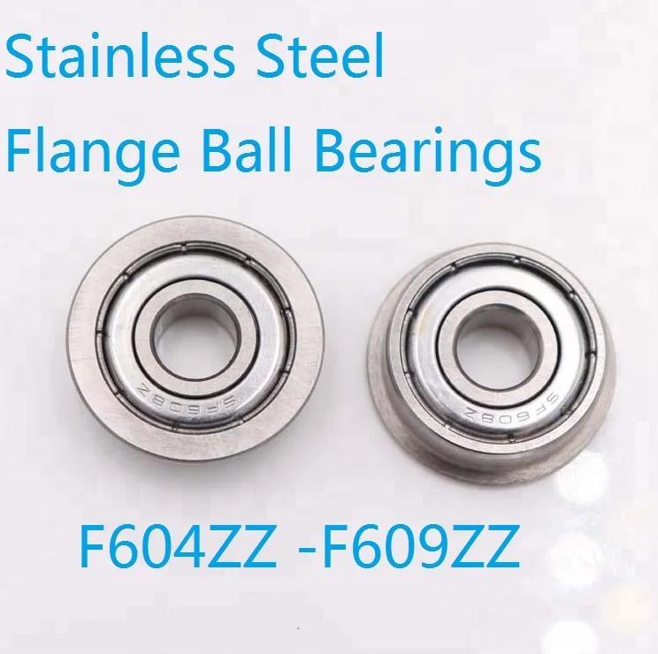 10/50pcs/lot SF604ZZ SF605ZZ SF606ZZ SF607ZZ SF608ZZ SF609ZZ Stainless Steel Miniature flange Ball Bearings