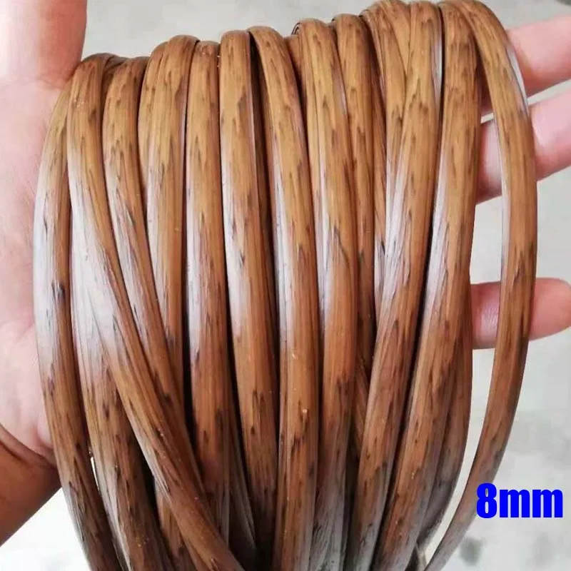 3mm Round Retro Wood Style PE Gradient Synthetic Rattan Plastic Cane Weaving Material For Knit Repair Chair Basket Table Sofa