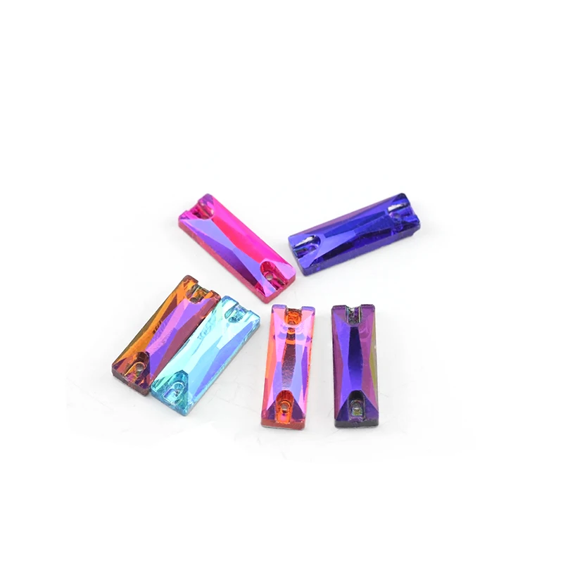 ALL Size Sew-on rhinestones glass Crystal Long Strip Rhinestone Flatback for wedding Dress DIY clothes shoes bags accessories