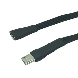 Micro USB 5Pin męskie do żeńskich M/F OTG przedłużacz kabel płaski synchronizacja danych Cabo do klawiatury mysz pamięć USB 5cm 10cm 20cm