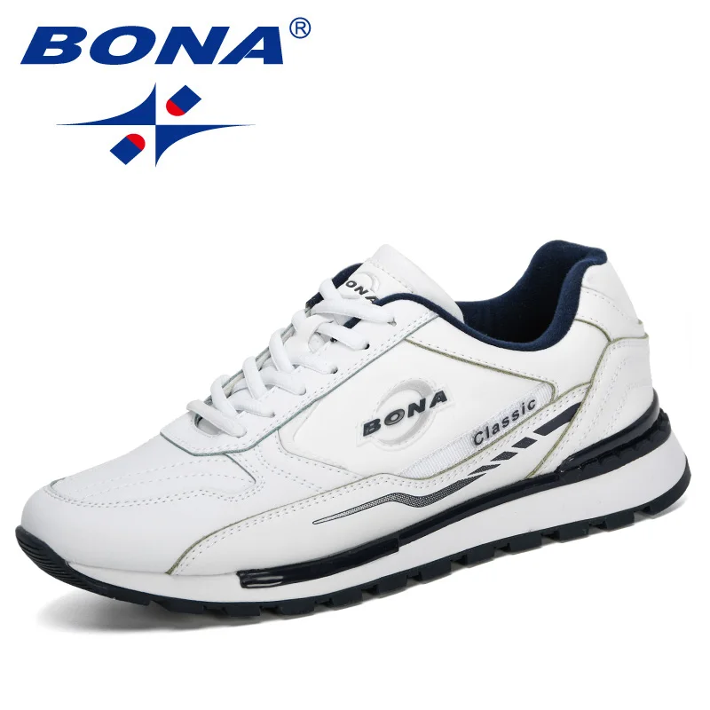 BONA New Designers Nubuck Leather Trendy Sneakers Men Outdoor Casual Shoes Man Sapato Masculino Krasovki Zapatos De Hombre