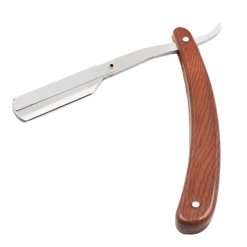 Faca de barbear dobrável de aço inoxidável para homens Barba reta, Ferramentas de cabeleireiro, Conveniência manual, Aparador de cabelo, Barbeador