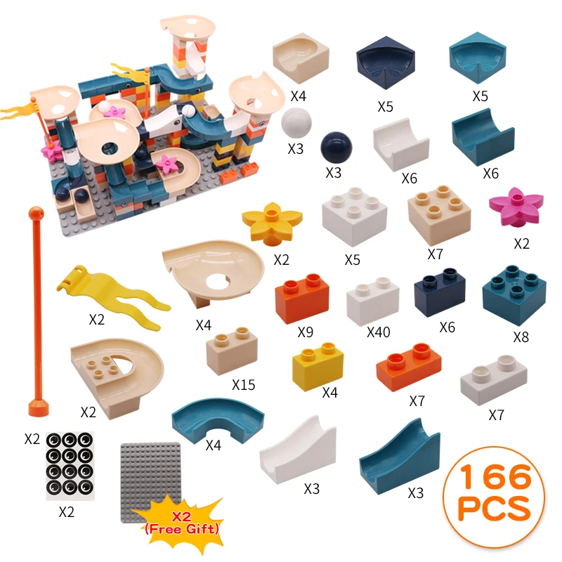 Blocs de construction classiques de course de marbre de grande taille, assemblage en plastique, entonnoir coulissant bricolage jouets pour enfants, cadeau