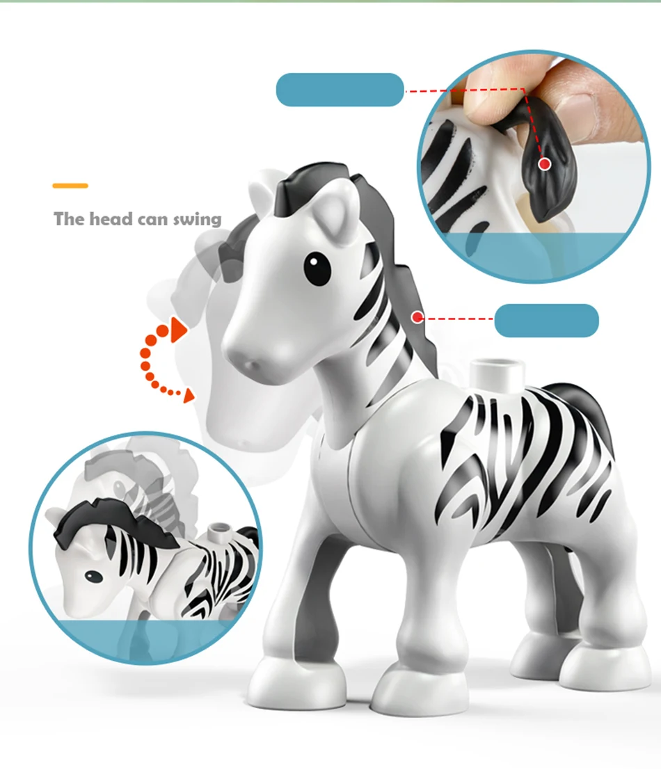 NEUE Große Größe Bausteine Zubehör Figuren Tiere Block Dinosaurier Känguru DIY Ziegel Montage Spielzeug Für Kinder Kinder Geschenk – Detail 10