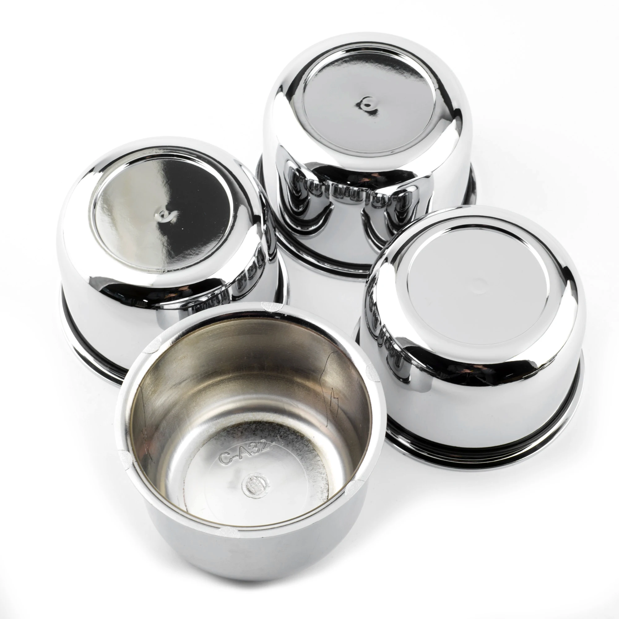4pcs 83mm Wheel Hub Center Caps For Push Through 3.25in Trailer/Truck Tall 2.32in Rims Dust Cover Chrome Carbon Steel
