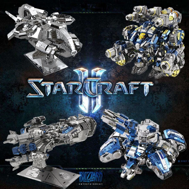 

MU 3D Metal Puzzle Model Star Craft 2 Siege Tank Terran Battle Cruise DIY 3D Laser Cut Assemble Jigsaw GIFT For Adult