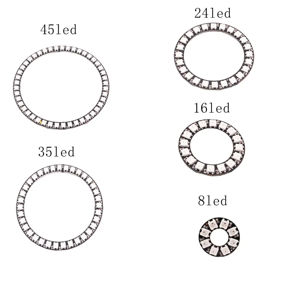 Panel de luz LED Digital Flexible, luz direccionable individualmente, WS2812B, RGB, 8x8, 8x32, 16x16, anillo de píxeles ws2812, DC5V