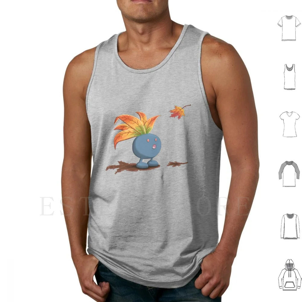 Autumn Oddish Tank Tops Vest Sleeveless Oddish Autumn Fall Leaf Leaves Pkmn Kanto Grass Type Poison Type Gamefreak Video Game