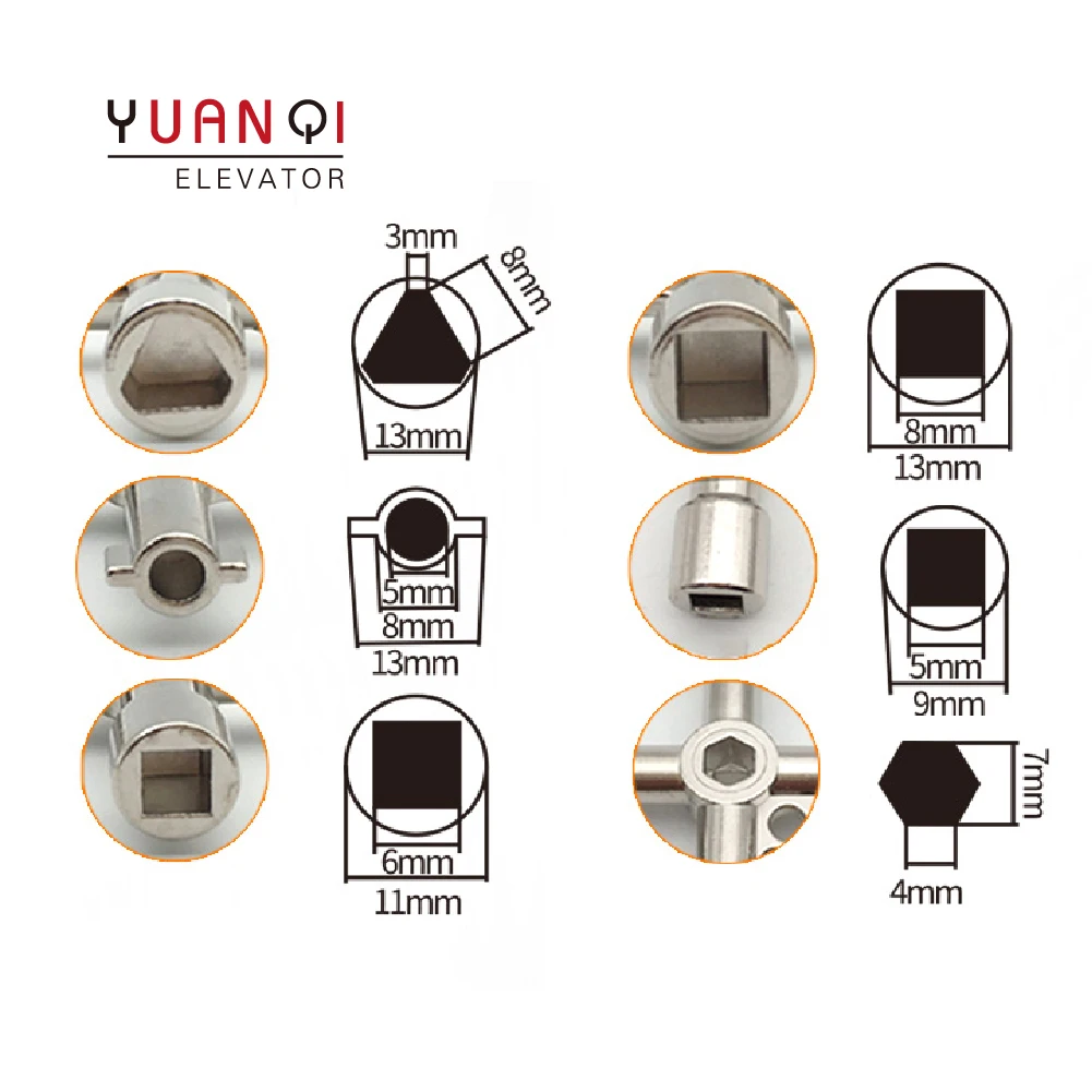 General Elevator Multi-Function Key Four-Corner Triangle Cross Lift Spare Parts Elevator Door Key