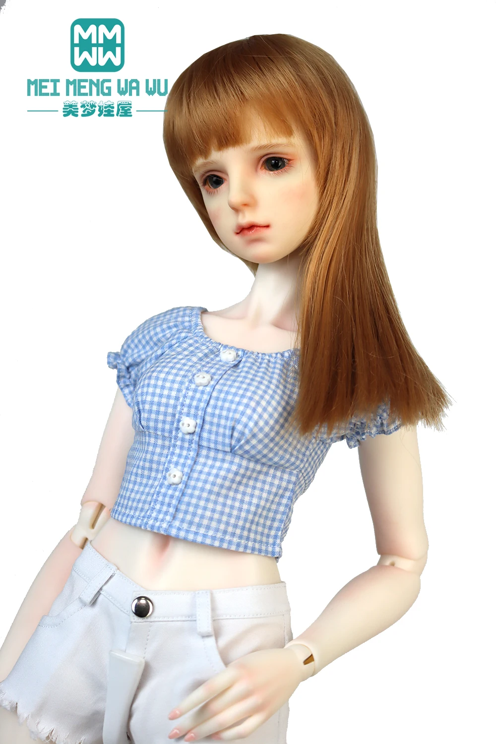 

Одежда для куклы BJD для кукол 58-60 см 1/3 SD, игрушки, шарнирные аксессуары для кукол, модная клетчатая рубашка, джинсовые Горячие Брюки, мини-юбка