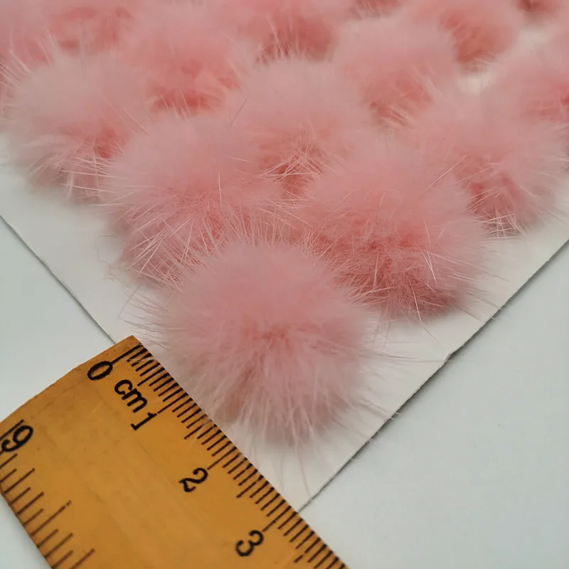 5/10 Pieces 2.5 Cm 3 Cm 4 Cm DIY Mink Fur Ball Pom Pom Ring Key Chain Shoes and Hats DIY Handmade Products Material Accessories