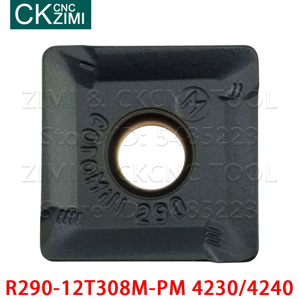 R290-12T308M-PM 4230 R290-12T308M-PM 4240 Penggilingan Sisipan Karbida Sisipan Pusat Mesin Penggilingan Mengubah CNC Alat untuk Baja
