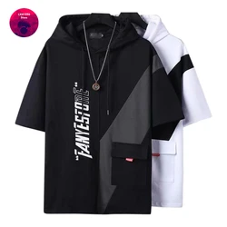 2021 New Men's T Shirts Gothic Fashion Harajuku Short Sleeve Tops Tees Male Casual Best Seller Men Clothing Hooded T Shirts Men